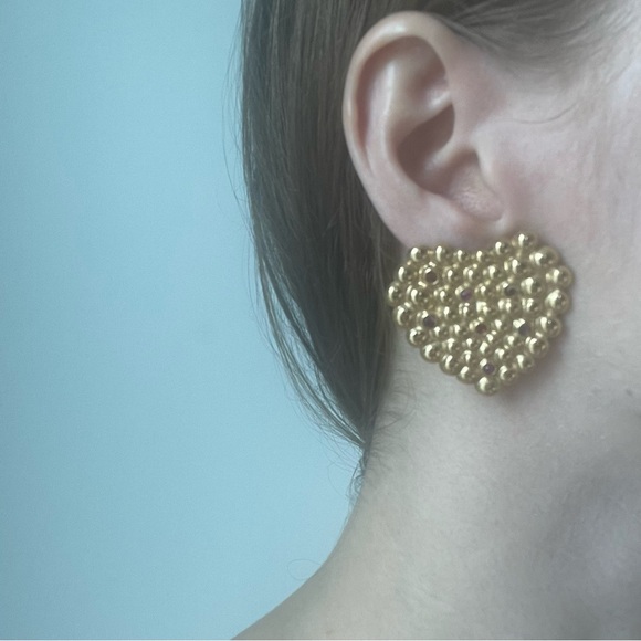 Vintage Yves Saint Laurent gold tone bubble clip on earrings - Picture 7 of 7